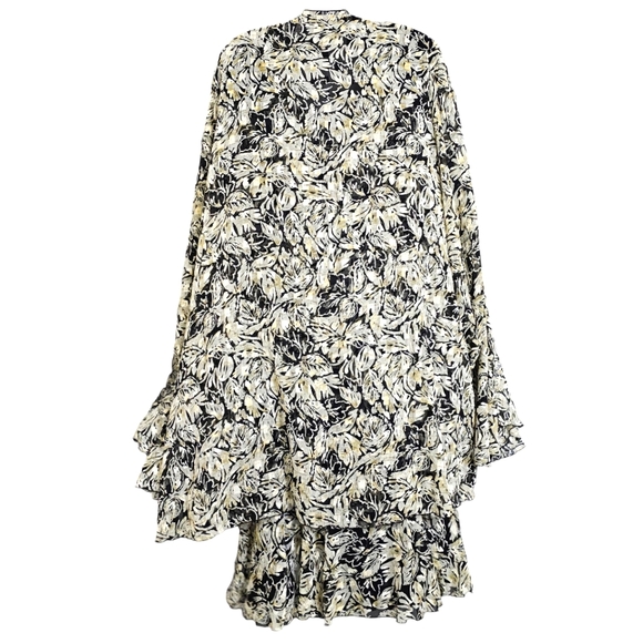 Nwt Saks Fifth Ave. Cattiva   Blk/Tan/Gold Floral Chiffon  Dress/Jacket  2pc Set - Picture 14 of 17